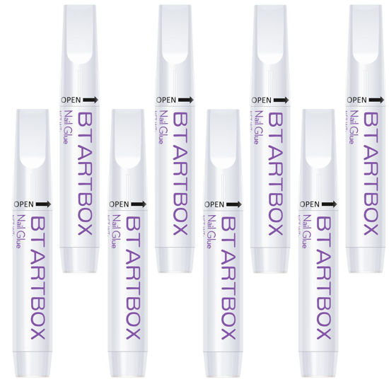 Picture of Nail Glue for Acrylic Nails - Nail Glue for Press On Nails, 8 Pcs BTArtbox Adhesive Super Bond for Fake Nails Tips Long Lasting, 0.07 oz