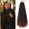 Picture of LMZIM 20inch Goddess Box Braids Crochet Hair Bohomian Crochet Box Braids Curly Ends 8 Pack 3X Crochet Braids Synthetic Braiding Hair Extension T1B/30