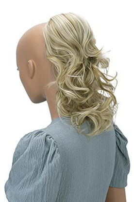 Picture of PRETTYSHOP 14" Hair Piece Pony Tail Extension Draw String Voluminous Wave Heat-Resisting light blonde mix # 24H613 PH209