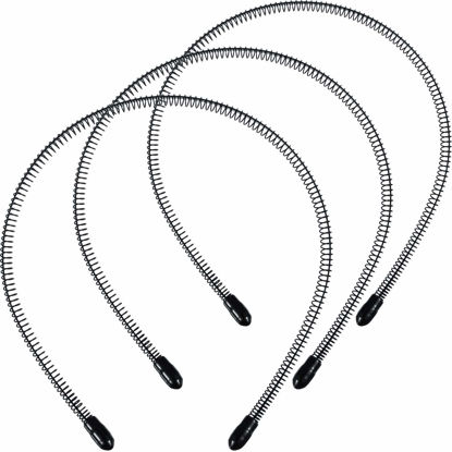 Picture of WILLBOND 3 Pack Unisex Hair Band Metal Headband Black Head Band Spring Wavy Nonslip Men Women Sports Fashion Headwear (Small Spring)