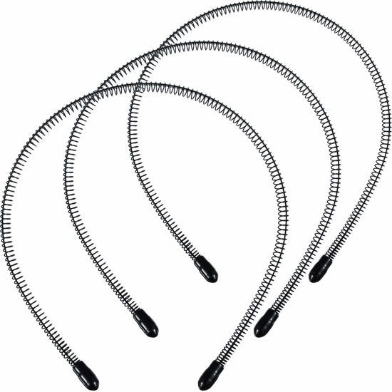 Picture of WILLBOND 3 Pack Unisex Hair Band Metal Headband Black Head Band Spring Wavy Nonslip Men Women Sports Fashion Headwear (Small Spring)
