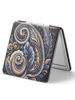 Picture of OMIRO Compact Mirror, Unique Painting PU Leather 1X/3X Magnification, Ultra Portable for Purses(Paisley)