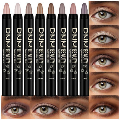 Picture of Kaely 8Pcs Cream Eyeshadow Stick Set for Eyes,Champagne Pearl Taupe Bronze Cocoa Stone Putty Smoky Amethyst,Halloween Makeup,Matte Shimmer Eye Shadow Pencil Pen Crayon Waterproof,sombras para ojos 03