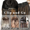Picture of KooKaStyle Clip in Hair Extensions Long Wavy 4PCS Thick Hairpieces Synthetic Highlight Hair Extensions Balayage Dark Brown to Chestnut H2/426 Fiber Double Weft Natural Hair Extensions 24Inch for Women