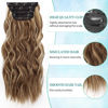 Picture of KooKaStyle Clip in Synthetic Hair Extensions Long Wavy 4PCS Honey Blonde Mixed Light Fiber Double Weft Natural Hair Extensions 20 Inch for Women