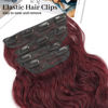 Picture of KooKaStyle Hair Extensions Burgundy Clip in Synthetic Highlight Hair Extensions Long Wavy 4PCS Thick Hairpieces 20 Inch for Women