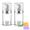 Picture of Cosywell Airless Pump Jars 1.7oz/50ml 2 Pack Pump Bottle Dispenser Empty Moisturizer airless Pump Bottles Cosmetic Pump Container Travel Pump Bottles for Toiletries Shampoo Lotion and Cream Clear