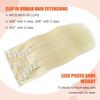 Picture of UGOTRAYS Platinum Blonde Hair Extensions Real Human Hair - 14 inch 120g 7pcs Blonde 100% Remy Human Hair Clip in Extensions Straight Real Human Hair #60 Platinum Blonde Clip on Hair Extensions
