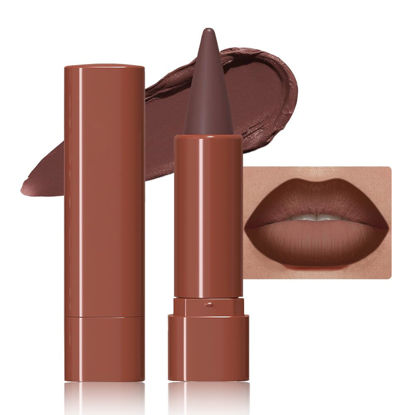 Picture of JUAAZIN Maroon Gradient Matte Lipstick Crayon Lip Liner pencil, Flawless Contour Gradual Ombre Effect lip Pencil, Lipstick for Women Long Lasting Waterproof Smudge Proof Lipstick Pencil 05#