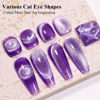 Picture of Imtiti Cat Eye Gel Nail Polish, 15ml Lavender Purple Crystal Glitter Cat Eye Gel Polish With Magnet Magnetic Gel Nail Polish Holographic Galaxy Sparkly Soak Off UV Led Manicure Nail Salon Kit