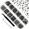 Picture of Beadsland Rhinestones for Makeup,8 Sizes 2500pcs Blackdiamond Flatback Rhinestones Eye Gems for Nails Crafts with Tweezers and Wax Pencil,Blackdiamond,SS4-SS30