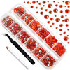 Picture of Beadsland Rhinestones for Makeup,8 Sizes 2500pcs Orange Flatback Rhinestones Eye Gems for Nails Crafts with Tweezers and Wax Pencil,Orange,SS4-SS30