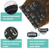 Picture of KooKaStyle Clip in Synthetic Hair Extensions Long Wavy 4PCS Thick Hairpieces Chestnut Brown Fiber Double Weft Natural Hair Extensions 16 Inch for Women