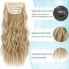 Picture of KooKaStyle Clip in Synthetic Hair Extensions Long Wavy 4PCS Thick Hairpieces Light Brown mix Golden Blonde Fiber Double Weft Natural Hair Extensions 16 Inch for Women