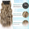 Picture of KooKaStyle Clip in Synthetic Hair Extensions Long Wavy 4PCS Thick Hairpieces Brown mix Ash Blonde P10/88 Fiber Double Weft Natural Hair Extensions 20 Inch for Women