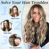 Picture of KooKaStyle Clip in Synthetic Hair Extensions Long Wavy 4PCS Thick Hairpieces Brown mix Ash Blonde P10/88 Fiber Double Weft Natural Hair Extensions 20 Inch for Women