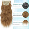 Picture of KooKaStyle Clip in Synthetic Hair Extensions Long Wavy 4PCS Thick Hairpieces Auburn Brown Fiber Double Weft Natural Hair Extensions 20 Inch for Women