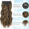 Picture of KooKaStyle Clip in Synthetic Hair Extensions Long Wavy 4PCS Thick Hairpieces Balayage Chocolate Brown to Caramel Blonde 10H26 Fiber Double Weft Natural Hair Extensions 24 Inch for Women