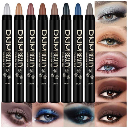 Picture of Kaely 8Pcs Cream Eye Shadow Brightener Sticks Set for Eyes,Shimmer Matte Pencil Eyeshadow Applicator Stick Palette,Halloween Makeup Waterproof,Birthday Party gifts for Women kids Girls 07