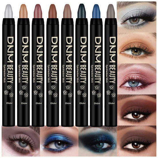 Picture of Kaely 8Pcs Cream Eye Shadow Brightener Sticks Set for Eyes,Shimmer Matte Pencil Eyeshadow Applicator Stick Palette,Halloween Makeup Waterproof,Birthday Party gifts for Women kids Girls 07