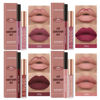 Picture of LANGMANNI 4pcs Matte Lipstick with Lipliners Durable Makeup Set,Long-Lasting Non-Stick Cup Not Fade Waterproof Pigmented Velvet Lipgloss Kit Beauty Cosmetics Makeup Gift for Girls(#2+4+6+8)