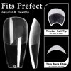 Picture of AddFavor 600pcs Coffin Nail Tips, Medium Coffin Gel X Nail Tips Clear Fake Nails Ballerina Full Cover Acrylic Nail Tips for Extension Nail Manicure Salon Home DIY