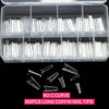 Picture of 500pcs No C Curve XL Coffin Nail Tips, SWETIDY Clear Long Coffin Shaped Acrylic Fake Nails Flattened Half Cover False Nails with Box for Nail Salon Professional and DIY Nail Art 10 Sizes