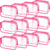Picture of Weewooday 12 Pieces Clear Cosmetics Bag PVC Zippered Clear Toiletry Carry Pouch Cosmetic Makeup Bag Waterproof Makeup Vinyl Plastic Organizer Case for Vacation Bathroom