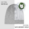 Picture of OLESILK 100% Mulberry Silk Bonnet for Sleeping Women, Silk Hair Wrap for Sleeping, Silk Sleep Bonnet for Women&Men, Real Silk, Not Satin, Light Grey