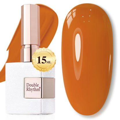 Picture of Double Rhythm 15ML Gel Polish Jelly Sheer Pastel Light Milky Color 1 PC 0.53 OZ Bottle UV Nail Polish Art Salon at Home for Women (Deep Ginger Yellow-B-A1448)