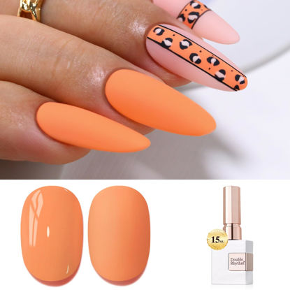 Picture of Double Rhythm 15ML Gel Polish Jelly Sheer Pastel Light Milky Color 1 PC 0.53 OZ Bottle UV Nail Polish Art Salon at Home for Women (Orange-B-A1394)