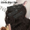 Picture of KooKaStyle Clip in Long Wavy Synthetic Hair Extension 20 Inch 4PCS Dark Brown Hairpieces Fiber Thick Double Weft Hair Extension for Women