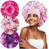 Picture of 3PCS Extra Large Satin Bonnets for Sleeping, Hair Bonnets for Black Women Braids Curly Hair, E