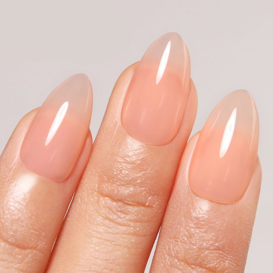 Picture of Imtiti Jelly Gel Polish, 15ML Sheer Peach Coral Orange Jelly Gel Nail Polish Translucent Spring Summer Nail Gel Polish LED UV Gel Nail Polish for Nail Art DIY Manicure