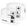 Picture of Lermende 2pcs/pack Clear Toiletry Bag TSA Approved Travel Carry On Airport Airline Quart Sized 3-1-1 Compliant Bag Make-up Pouch Kit (Clear)