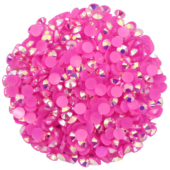 Picture of 720 Pcs SS30 6mm Flatback Rhinestones for Nails Art Crafts Glitter Round Shine Gems AB Crystals DIY Clothes Shoes （Light RoseRed AB）