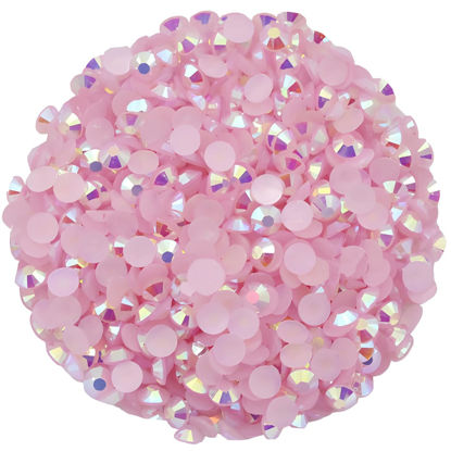Picture of 1440 Pcs SS20 5mm Flatback Rhinestones for Nails Art Crafts Glitter Round Shine Gems AB Crystals DIY Clothes Shoes （Light Pink AB）