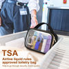 Picture of Wedama TSA Approved Toiletry Bag, 4 Pack Clear Makeup Bags with Handles, Quart Size Clear Toiletry Bags, PVC Clear Cosmetic Bags for Women and Men, Carry on Airport Airline Compliant Bag, Black