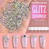 Picture of Multi Shapes 3D Glass AB Crystal Nail Art Rhinestones Kit with Flatback Round Bead Charm Gem Stone Jewelry Diamond with Pickup Pen + Tweezer for Manicure Craft Decoration by BELLEBOOST (Iridescent)