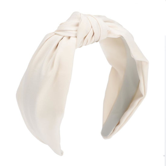 Picture of Etercycle Headband for Women, Knotted Wide Headband, Yoga Hair Band Fashion Elastic Hair Accessories for Women (Beige)