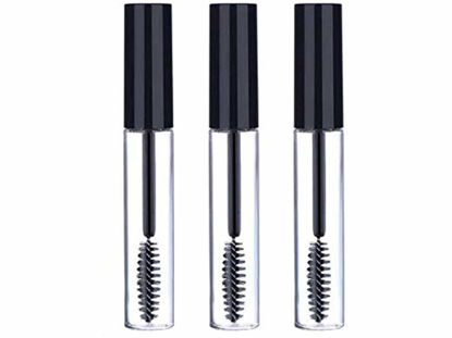 Picture of Sinen 3pcs 10ml Empty Mascara Tube Wand Eyelash Cream Container Bottle with 3 Rubber Inserts 3 Funnels 3 Transfer Pipettes