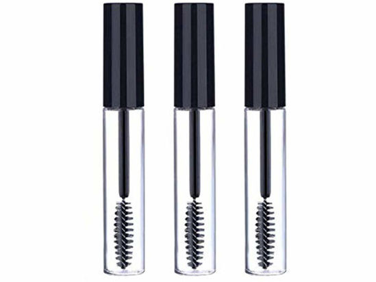 Picture of Sinen 3pcs 10ml Empty Mascara Tube Wand Eyelash Cream Container Bottle with 3 Rubber Inserts 3 Funnels 3 Transfer Pipettes