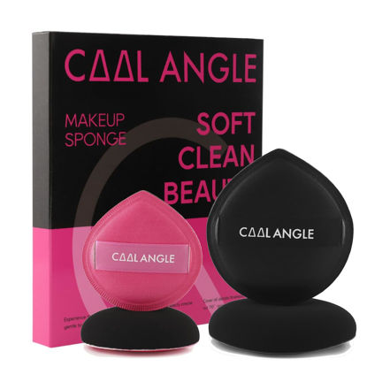 Picture of COOL-ANGLE 4Pack Makeup Sponge Latex-Free Soft Blender Sponge Perfect for Foundation Concealer Cream Powder, Beauty Sponge Set for Long-lasting and Natural Makeup, 2X-Large Black and 2 Medium Pink