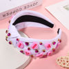Picture of YAHPERN Valentine’s Day Headband for Women Red Pink Heart Knotted Headband Jeweled Rhinestone Crystal Wide Top Knot Hairband Valentine’s Day Hair Accessories Holiday Gifts