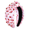 Picture of YAHPERN Valentine’s Day Headband for Women Red Pink Heart Knotted Headband Jeweled Rhinestone Crystal Wide Top Knot Hairband Valentine’s Day Hair Accessories Holiday Gifts (Red Heart)