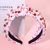 Picture of YAHPERN Valentine’s Day Headband for Women Red Pink Heart Knotted Headband Jeweled Rhinestone Crystal Wide Top Knot Hairband Valentine’s Day Hair Accessories Holiday Gifts (Red Heart)