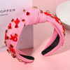 Picture of YAHPERN Valentine’s Day Headband for Women Red Pink Heart Knotted Headband Jeweled Rhinestone Crystal Wide Top Knot Hairband Valentine’s Day Hair Accessories Holiday Gifts
