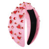 Picture of YAHPERN Valentine’s Day Headband for Women Red Pink Heart Knotted Headband Jeweled Rhinestone Crystal Wide Top Knot Hairband Valentine’s Day Hair Accessories Holiday Gifts (Pink)