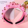 Picture of YAHPERN Valentine’s Day Headband for Women Red Pink Heart Knotted Headband Jeweled Rhinestone Crystal Wide Top Knot Hairband Valentine’s Day Hair Accessories Holiday Gifts