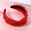 Picture of YAHPERN Valentine’s Day Headband for Women Red Pink Heart Knotted Headband Jeweled Rhinestone Crystal Wide Top Knot Hairband Valentine’s Day Hair Accessories Holiday Gifts (Crystal Heart Red)